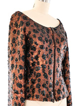 Sequin Embellished Peplum Top Top arcadeshops.com