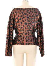 Sequin Embellished Peplum Top Top arcadeshops.com