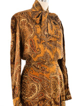 Adolfo Paisley Printed Silk Ensemble Suit arcadeshops.com