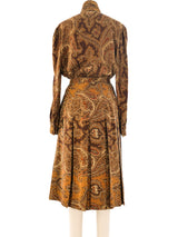 Adolfo Paisley Printed Silk Ensemble Suit arcadeshops.com