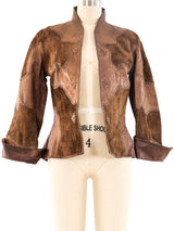 Char Handpainted Patchwork Leather Jacket Jacket arcadeshops.com