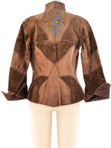 Char Handpainted Patchwork Leather Jacket Jacket arcadeshops.com