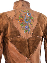 Char Handpainted Patchwork Leather Jacket Jacket arcadeshops.com
