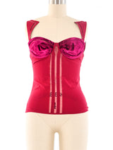 2005 Gucci Velvet Trimmed Bustier Top Top arcadeshops.com