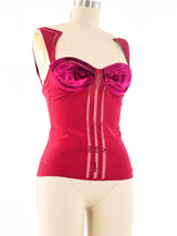 2005 Gucci Velvet Trimmed Bustier Top Top arcadeshops.com