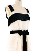 Yves Saint Laurent Velvet Trimmed Banded Silk Dress Dress arcadeshops.com