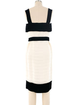 Yves Saint Laurent Velvet Trimmed Banded Silk Dress Dress arcadeshops.com