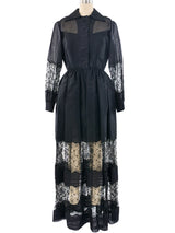 Bill Blass Lace Trimmed Organza Dress Dress arcadeshops.com