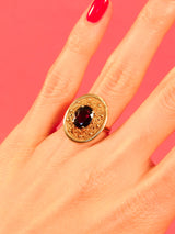 14K Garnet Set Etruscan Style Ring Fine Jewelry arcadeshops.com