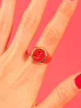 18K Carnelian Set Signet Ring Fine Jewelry arcadeshops.com
