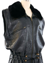 Drawstring Leather Sleeveless Jacket Jacket arcadeshops.com
