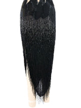 Fringed Bugle Bead Illusion Dress Dress arcadeshops.com