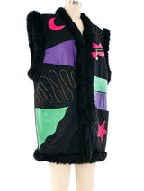 Louis Feraud Fur Accented Applique Vest Jacket arcadeshops.com
