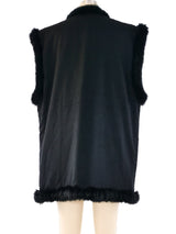 Louis Feraud Fur Accented Applique Vest Jacket arcadeshops.com