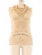 Issey Miyake Open Knit Fringe Top Top arcadeshops.com