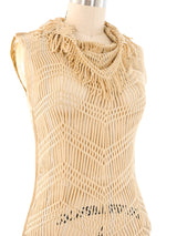 Issey Miyake Open Knit Fringe Top Top arcadeshops.com