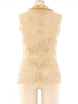 Issey Miyake Open Knit Fringe Top Top arcadeshops.com