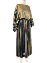 Bill Blass Metallic Gold Skirt Ensemble Suit arcadeshops.com