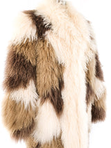 Harlequin Patchwork Mongolian Fur Coat Outerwear arcadeshops.com