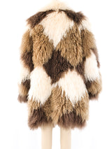 Harlequin Patchwork Mongolian Fur Coat Outerwear arcadeshops.com