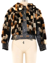 Patchwork Mink Cropped Jacket Jacket arcadeshops.com