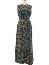 Printed Velvet Maxi Skirt Ensemble Suit arcadeshops.com