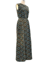 Printed Velvet Maxi Skirt Ensemble Suit arcadeshops.com