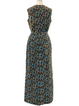 Printed Velvet Maxi Skirt Ensemble Suit arcadeshops.com