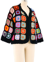 Granny Square Cropped Cardigan Jacket arcadeshops.com