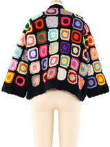 Granny Square Cropped Cardigan Jacket arcadeshops.com