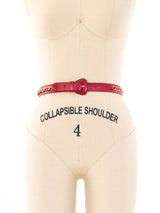 Chanel Red Leather Chain Belt Accessory arcadeshops.com