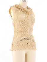 Issey Miyake Open Knit Fringe Top Top arcadeshops.com