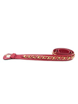 Chanel Red Leather Chain Belt Accessory arcadeshops.com