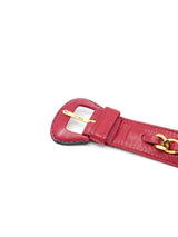 Chanel Red Leather Chain Belt Accessory arcadeshops.com