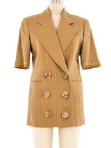 Gianfranco Ferre Houndstooth Short Sleeve Blazer Jacket arcadeshops.com