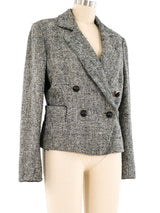 Christian Dior Couture Cropped Tweed Blazer Jacket arcadeshops.com