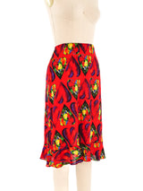 1997 Gianni Versace Heart Printed Skirt Bottom arcadeshops.com