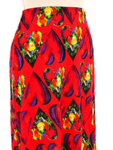 1997 Gianni Versace Heart Printed Skirt Bottom arcadeshops.com
