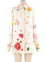 Hermes Silk Scarf Printed Blouse Top arcadeshops.com