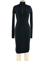 Alaia Rib Knit Quarter Zip Dress Dress arcadeshops.com