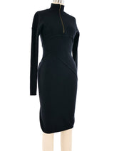 Alaia Rib Knit Quarter Zip Dress Dress arcadeshops.com