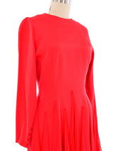 Bill Blass Red Ruffle Trimmed Dress Dress arcadeshops.com