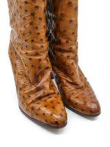 Cognac Heeled Knee High Leather Boots, 38 Accessory arcadeshops.com