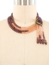 Coppola e Toppo Fringed Glass Bead Collar Necklace Jewelry arcadeshops.com