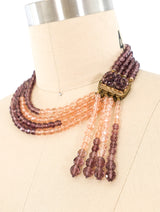 Coppola e Toppo Fringed Glass Bead Collar Necklace Jewelry arcadeshops.com