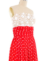 Victor Costa Polka Dot Chiffon Jumpsuit Jumpsuit arcadeshops.com