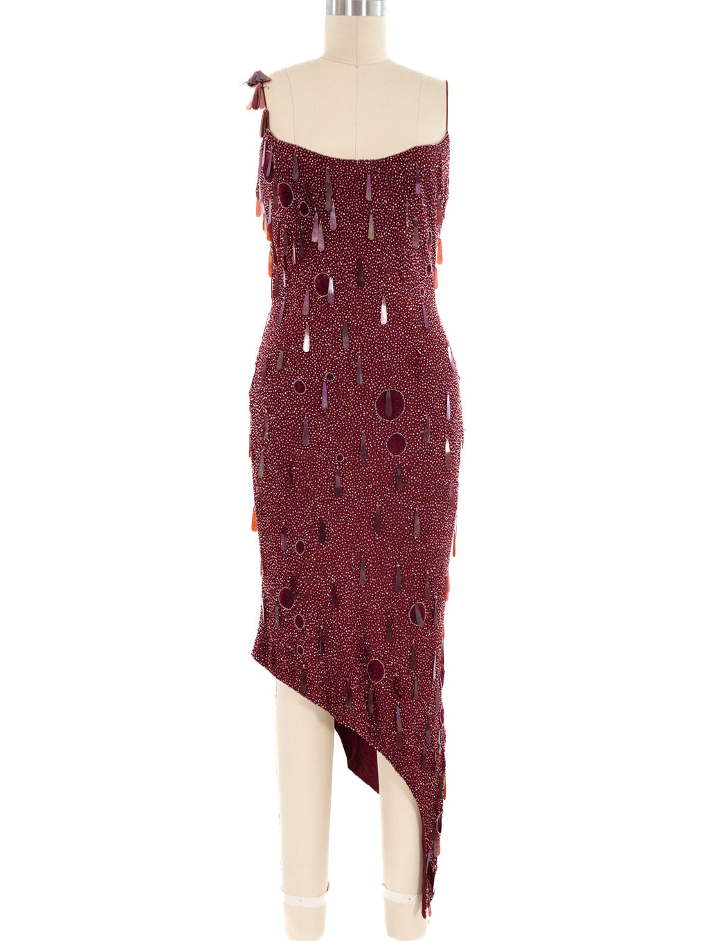 asymmetrical tank dress Asymmetrical Beaded Tank Dress