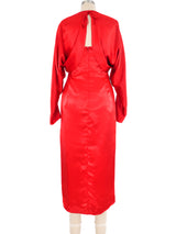 Travilla Red Satin Bustier Dress Ensemble Dress arcadeshops.com