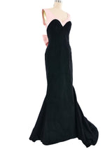 Oscar de la Renta Bow Back Dress with Train Dress arcadeshops.com