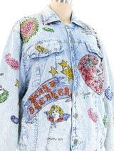 Heartbreaker Hand Painted Denim Jacket Jacket arcadeshops.com